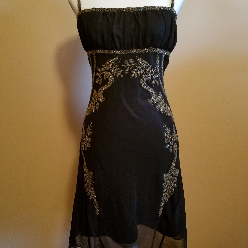 💎Night Way collections sz.6 beaded blk. Dress